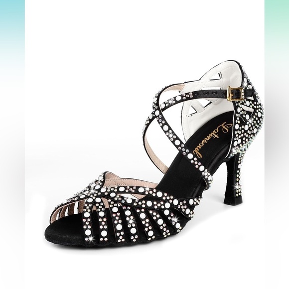 Dazzling Black Rhinestone Heels - Picture 2 of 6